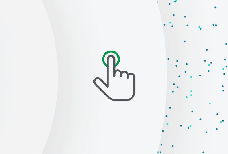 An icon of a hand with a pointing finger touching a circular target.