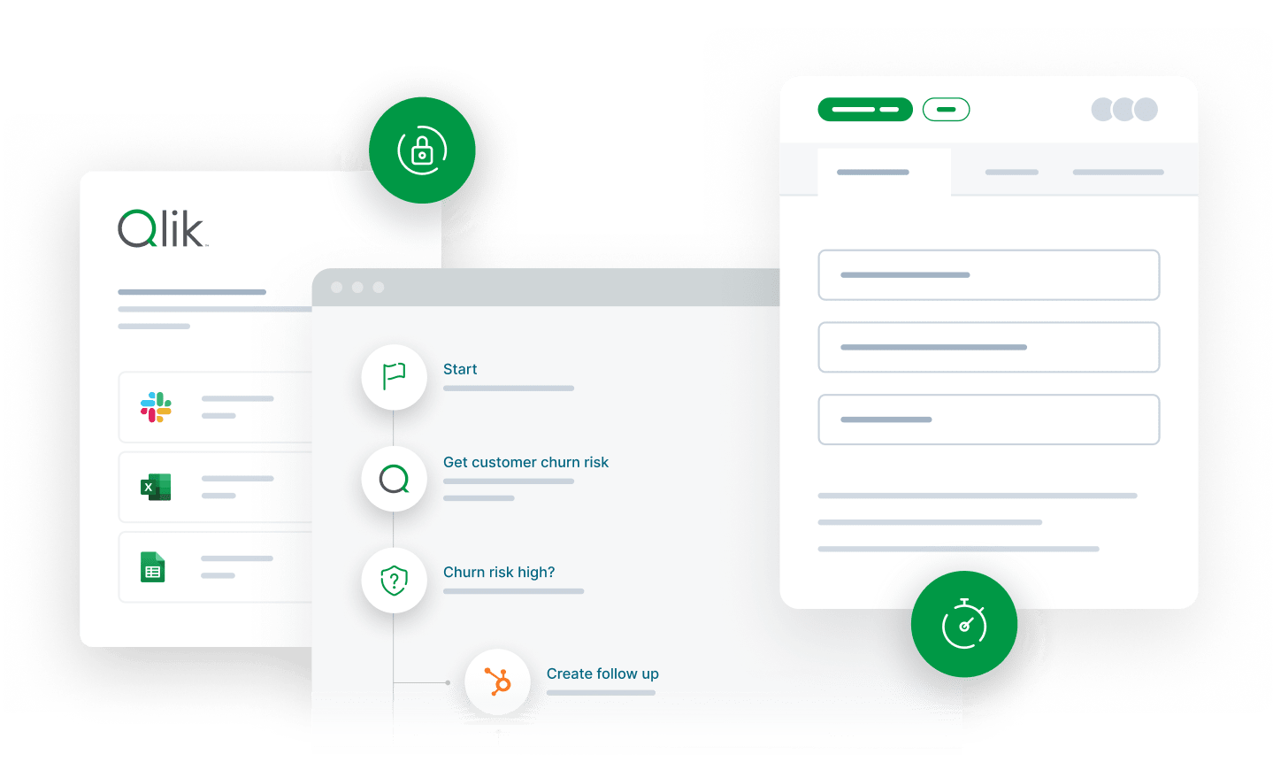 Illustration of automated workflows connecting apps and steps in a business process.